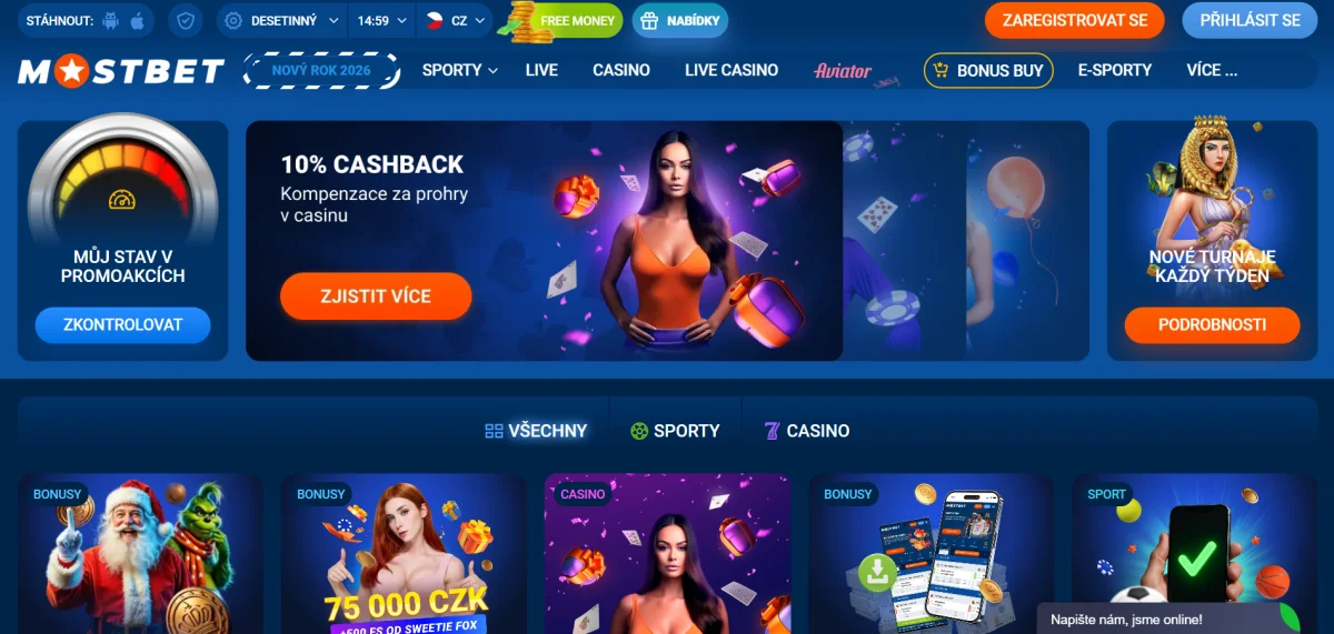 mostbet bonusy casino